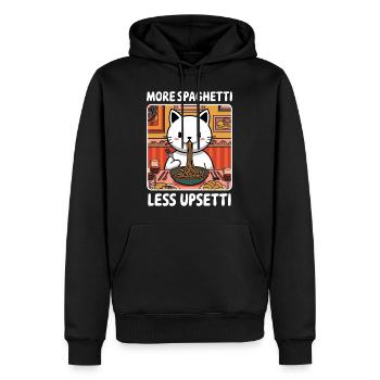 More Spaghetti Less Upsetti Cute Cat Pasta Lover - Männer Premium Bio Hoodie - Schwarz - Vorne - Nico (187cm)