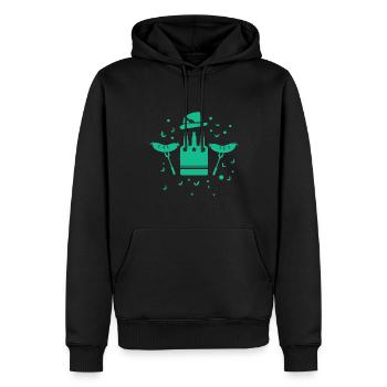 Brezel - Festzelt- Bierzelt - Party - Volksfest - Männer Premium Bio Hoodie - Schwarz - Vorne - Nico (187cm)