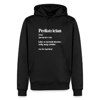 Infirmière pédiatrique - Sweat à capuche Premium bio Homme - noir - Devant - Nico (187cm)