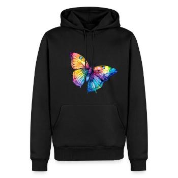Couleurs arc-en-ciel papillon. - Sweat à capuche Premium bio Homme - noir - Devant - Nico (187cm)