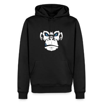 Monkey Affe Affentanz Böse Gesicht Face - Männer Premium Bio Hoodie - Schwarz - Vorne - Nico (187cm)