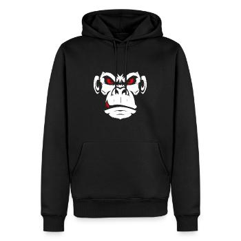 Monkey Affe Affentanz Böse Gesicht Face - Männer Premium Bio Hoodie - Schwarz - Vorne - Nico (187cm)
