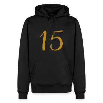 15 - Men’s Premium Organic Hoodie - black - Front - Nico (187cm)