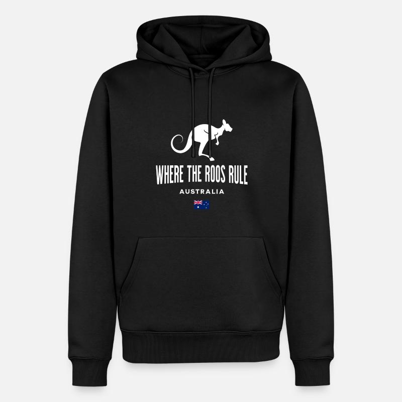 Känguru - Männer Premium Bio Hoodie - Schwarz