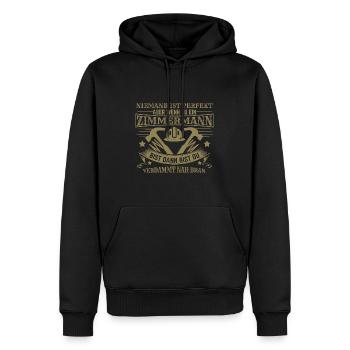 Zimmermann Spruch lustig Handwerker Bau Hammer - Männer Premium Bio Hoodie - Schwarz - Vorne - Nico (187cm)