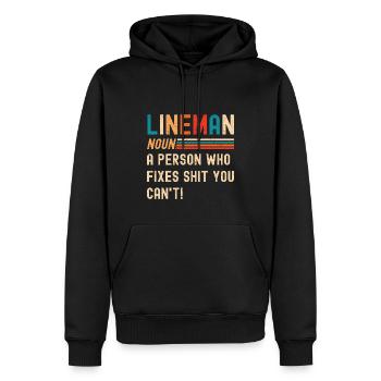 Réseau électrique électrique haute tension - Sweat à capuche Premium bio Homme - noir - Devant - Nico (187cm)