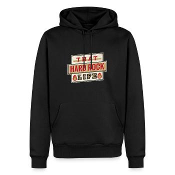 Hard Rock Life - Idée cadeau - Sweat à capuche Premium bio Homme - noir - Devant - Nico (187cm)