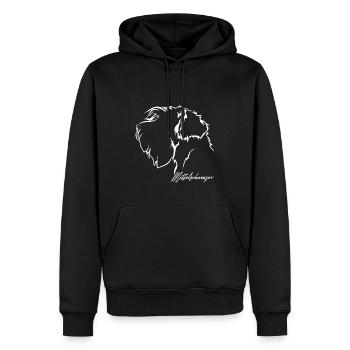 Mittelschnauzer Profil Hunde Hund Wilsigns - Männer Premium Bio Hoodie - Schwarz - Vorne - Nico (187cm)