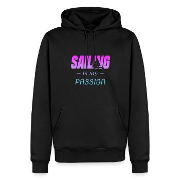 SEGELN - Männer Premium Bio Hoodie - Schwarz - Vorne - Nico (187cm)
