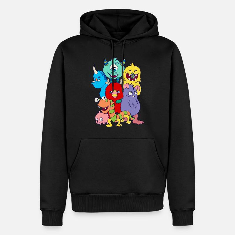 Geschenkidee Monster Design Geburtstag Halloween - Männer Premium Bio Hoodie - Schwarz