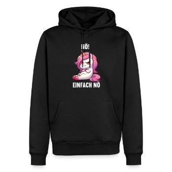 Nö Einfach Nö Einhorn Einhörner Einhornfan Unicorn - Männer Premium Bio Hoodie - Schwarz - Vorne - Nico (187cm)