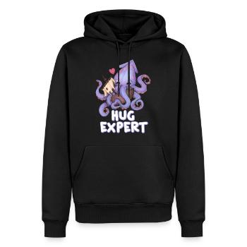 Hug Expert Octopus Lustiger Knuddel Krake Herz - Männer Premium Bio Hoodie - Schwarz - Vorne - Nico (187cm)