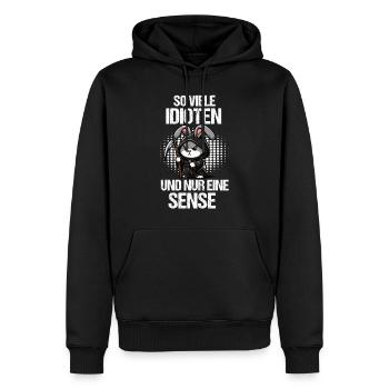 So Viele Idioten Kaninchen Hase Hasen langohr - Männer Premium Bio Hoodie - Schwarz - Vorne - Nico (187cm)