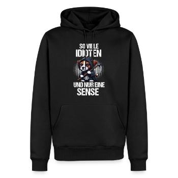 So Viele Idioten Jack Russel terrier Jackie - Männer Premium Bio Hoodie - Schwarz - Vorne - Nico (187cm)