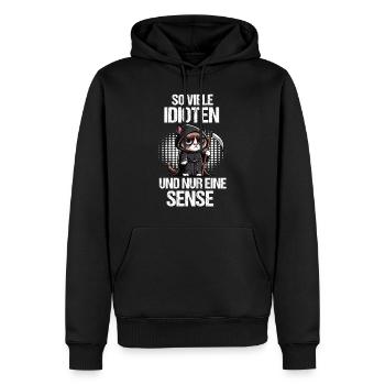 So Viele Idioten Katze Katzen Katzenliebhaber - Männer Premium Bio Hoodie - Schwarz - Vorne - Nico (187cm)