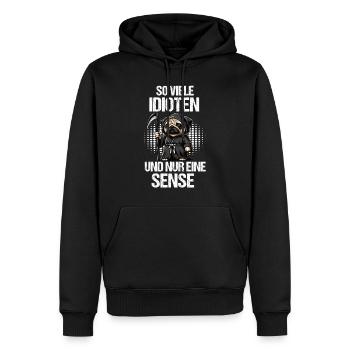 So Viele Idioten Mops Möpse Mopsbesitzer Mopsfan - Männer Premium Bio Hoodie - Schwarz - Vorne - Nico (187cm)
