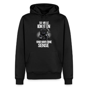 So Viele Idioten Mops Möpse Mopsbesitzer Mopsfan - Männer Premium Bio Hoodie - Schwarz - Vorne - Nico (187cm)