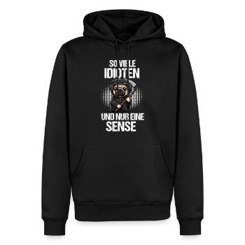 So Viele Idioten Mops Möpse Mopsbesitzer Mopsfan - Männer Premium Bio Hoodie - Schwarz - Vorne - Nico (187cm)