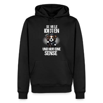 So Viele Idioten Jack Russel terrier Jackie - Männer Premium Bio Hoodie - Schwarz - Vorne - Nico (187cm)