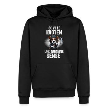 So Viele Idioten Jack Russel terrier Jackie - Männer Premium Bio Hoodie - Schwarz - Vorne - Nico (187cm)