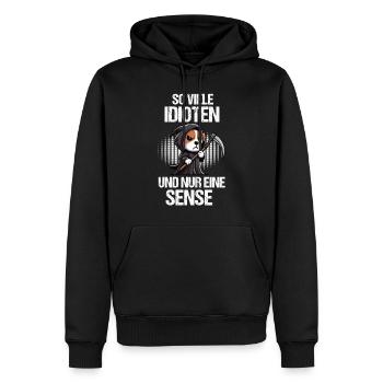 So Viele Idioten Jack Russel terrier Jackie - Männer Premium Bio Hoodie - Schwarz - Vorne - Nico (187cm)