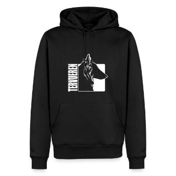 Tervueren Profil Chiens Chien Wilsigns - Sweat à capuche Premium bio Homme - noir - Devant - Nico (187cm)