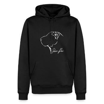 SHAR PEI Profil Chiens Chien Wilsigns - Sweat à capuche Premium bio Homme - noir - Devant - Nico (187cm)