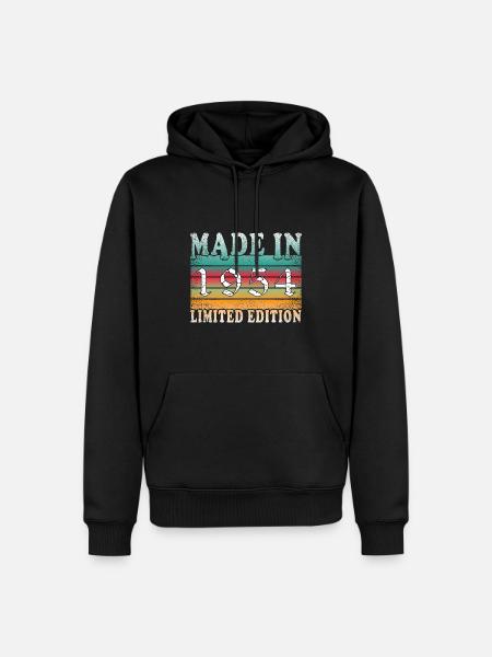 Baujahr 1954 geboren Vintage Geburtstag Geschenk - Männer Premium Bio Hoodie - Schwarz