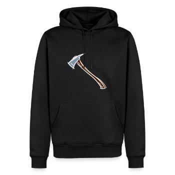 Dessin de hache / hache de pompier. Pompier. - Sweat à capuche Premium bio Homme - noir - Devant - Nico (187cm)