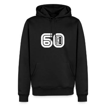 60 Musique rétro des années 60 - Sweat à capuche Premium bio Homme - noir - Devant - Nico (187cm)