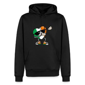 Ireland Flag Dabbing Heart Irish Flag Dublin - Men’s Premium Organic Hoodie - black - Front - Nico (187cm)