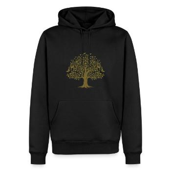 arbre aux papillons colorés volants - Sweat à capuche Premium bio Homme - noir - Devant - Nico (187cm)