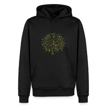Schmetterlingsbaum Bunte Schmetterlinge Fliegen - Männer Premium Bio Hoodie - Schwarz - Vorne - Nico (187cm)