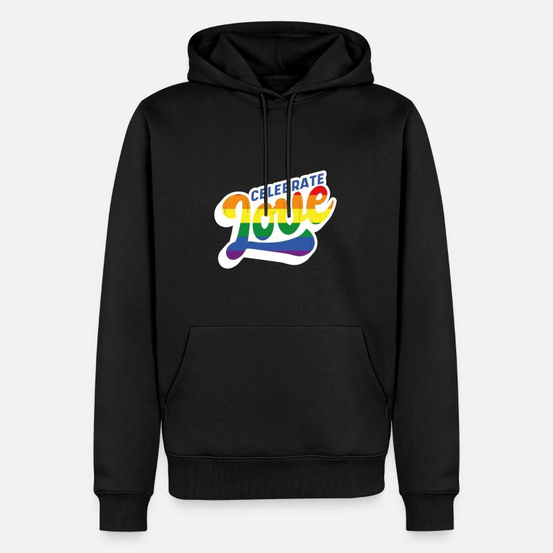 Célébrez l’amour - blanc - Sweat à capuche Premium bio Homme - noir