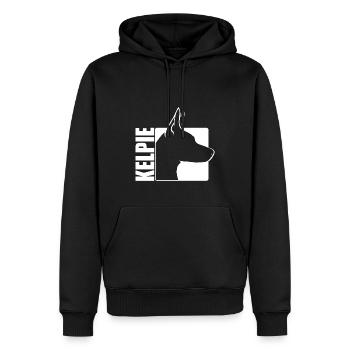 Kelpie Profile Dog Dogs Herding Dog Wilsigns - Men’s Premium Organic Hoodie - black - Front - Nico (187cm)