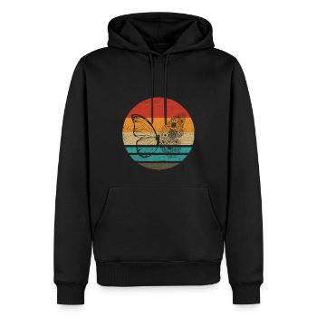 Papillon Retro Style Vintage - Sweat à capuche Premium bio Homme - noir - Devant - Nico (187cm)