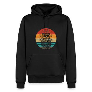 Piraten Schädel Retro Style Vintage - Männer Premium Bio Hoodie - Schwarz - Vorne - Nico (187cm)