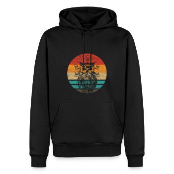 Piraten Schädel Retro Style Vintage - Männer Premium Bio Hoodie - Schwarz - Vorne - Nico (187cm)