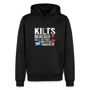 Schottischer Kilt Schottenrock Tartan Schottland - Männer Premium Bio Hoodie - Schwarz - Vorne - Nico (187cm)