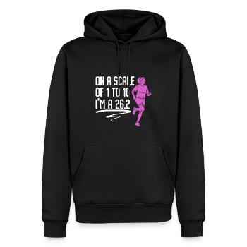 26.2 Meilen Marathon - Marathonläufer - Männer Premium Bio Hoodie - Schwarz - Vorne - Nico (187cm)