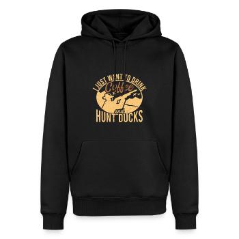 Wasservogel-jagdsaison-enten-jagd-zitat - Männer Premium Bio Hoodie - Schwarz - Vorne - Nico (187cm)