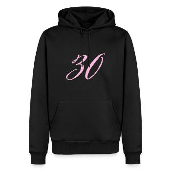 30e anniversaire 30 ans - Sweat à capuche Premium bio Homme - noir - Devant - Nico (187cm)