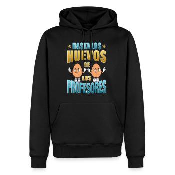 Even the teachers' eggs - Men’s Premium Organic Hoodie - black - Front - Nico (187cm)