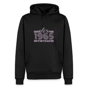 Geburtstag Jahrgang 1965 Retro Wandern - Männer Premium Bio Hoodie - Schwarz - Vorne - Nico (187cm)