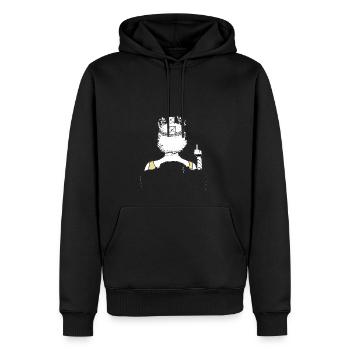 Queen f***y** - Männer Premium Bio Hoodie - Schwarz - Vorne - Nico (187cm)