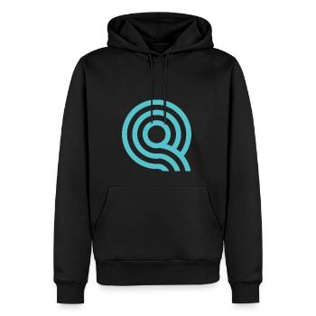 Q Marque de vêtements - Sweat à capuche Premium bio Homme - noir - Devant - Nico (187cm)