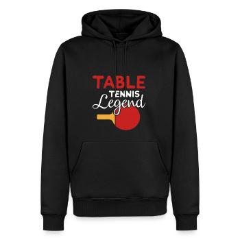 Légende du tennis de table, Joueur de tennis de table - Sweat à capuche Premium bio Homme - noir - Devant - Nico (187cm)