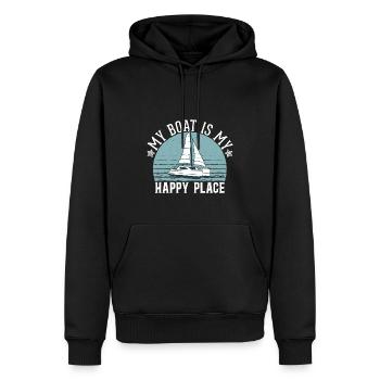 Katamaran Kapitän Segelboot - Männer Premium Bio Hoodie - Schwarz - Vorne - Nico (187cm)