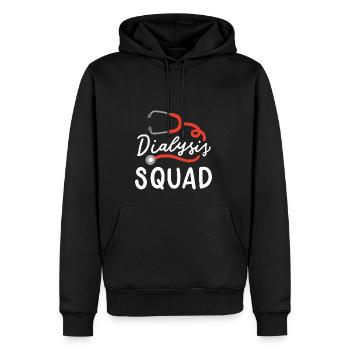 Dialyse-Kader - Männer Premium Bio Hoodie - Schwarz - Vorne - Nico (187cm)