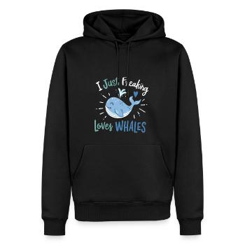 Ich liebe Wale einfach wahnsinnig - Männer Premium Bio Hoodie - Schwarz - Vorne - Nico (187cm)